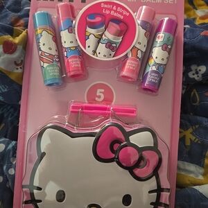 Brand New Hello Kitty Flavored Lip Balm Set with Tin